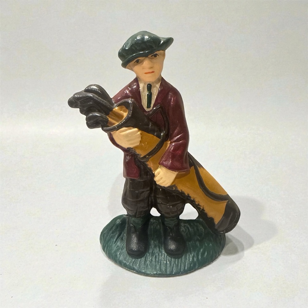 Vintage Cast Iron Golfer Doorstop – 15” x 10”
